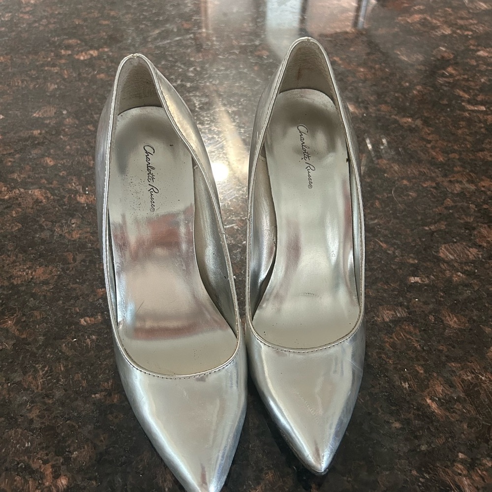 Charlotte Russe  silver high heels size 7